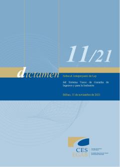 Dictamen 11/21 sobre el Anteproyecto de lLey del Sistema Vasco de Garantía de Ingresos y para la Inclusión